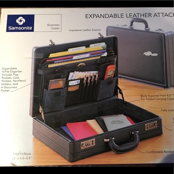 Samsonite Other - Samsonite Expandable Leather Attaché Brand New!!!